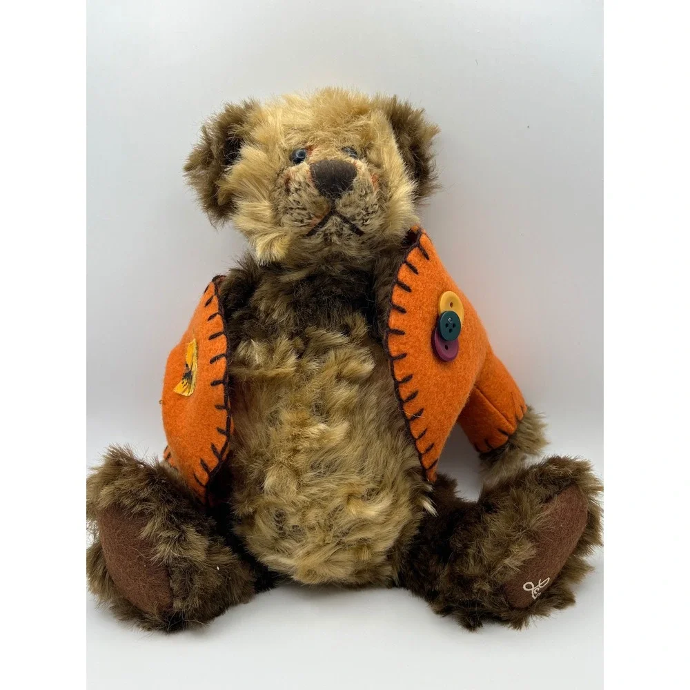 Lorraine Chien Ganz Cottage Collectibles Teddy Bear Jointed Orange Jacket LCC